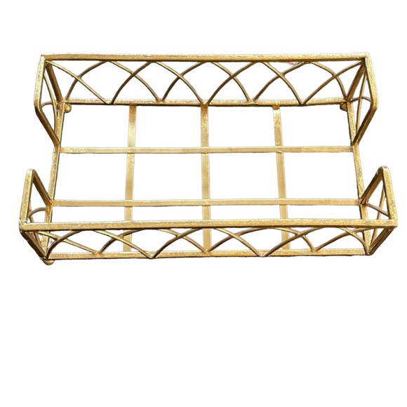 Gold Toned Napkin Holder - Picture 2 of 6